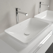 Villeroy & Boch Venticello semi inbouw opzetwastafel zonder kraangat 55x36cm met overloop ceramic + wit 1025159