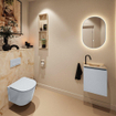 MONDIAZ TURE-DLUX 40cm toiletmeubel Clay. EDEN wastafel Frappe positie rechts. Met 1 kraangat. SW1102748