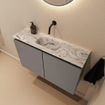 MONDIAZ TURE-DLUX 80cm toiletmeubel Smoke. EDEN wastafel Glace positie midden. Zonder kraangat. SW1103551