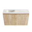 MONDIAZ TURE-DLUX 80cm toiletmeubel Washed Oak. EDEN wastafel Ostra positie links. Met 1 kraangat. SW1105147