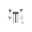 Brabantia Touch Bin Afvalemmer - 60 liter - brilliant steel/matt black SW1117341