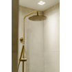 Fortifura Calvi Regendoucheset - thermostatisch - 25cm hoofddouche - staafhanddouche - Geborsteld Messing PVD (Goud) SW788000