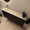 MONDIAZ TURE-DLUX 120cm toiletmeubel Urban. EDEN wastafel Frappe positie links. Zonder kraangat. SW1102642