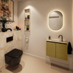 MONDIAZ TURE-DLUX 60cm toiletmeubel Oro. EDEN wastafel Frappe positie midden. Met 1 kraangat. SW1102915
