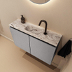 MONDIAZ TURE-DLUX 80cm toiletmeubel Plata. EDEN wastafel Glace positie midden. Met 1 kraangat. SW1103438