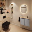 MONDIAZ TURE-DLUX 60cm toiletmeubel Plata. EDEN wastafel Frappe positie links. Met 1 kraangat. SW1102922