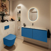 MONDIAZ TURE-DLUX 120cm toiletmeubel Jeans. EDEN wastafel Ostra positie midden. Zonder kraangat. SW1104888