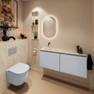 MONDIAZ TURE-DLUX 120cm toiletmeubel Clay. EDEN wastafel Ostra positie links. Zonder kraangat. SW1104821