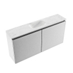 MONDIAZ TURE-DLUX 100cm toiletmeubel Plata. EDEN wastafel Opalo positie midden. Zonder kraangat. SW1104479