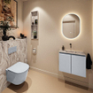 MONDIAZ TURE-DLUX 60cm toiletmeubel Clay. EDEN wastafel Glace positie midden. Zonder kraangat. SW1103189