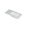 INK Faktor wastafel - 100x45x1.5cm - 1 wasbak rechts - 0 kraangaten - polystone wit glans SW207267