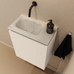 MONDIAZ TURE-DLUX 40cm toiletmeubel Talc. EDEN wastafel Opalo positie links. Zonder kraangat. SW1104161