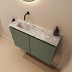 MONDIAZ TURE-DLUX 80cm toiletmeubel Army. EDEN wastafel Glace positie links. Zonder kraangat. SW1103152