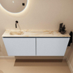 MONDIAZ TURE-DLUX 120cm toiletmeubel Clay. EDEN wastafel Frappe positie links. Zonder kraangat. SW1102706