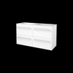 Basic-Line Start 46 badkamermeubelset - 120x46cm - met grepen - 4 lades - acryl wastafel - 2 kraangaten - MDF lak Ice White SW351580