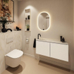 MONDIAZ TURE-DLUX 100cm toiletmeubel Talc. EDEN wastafel Ostra positie links. Met 1 kraangat. SW1104656