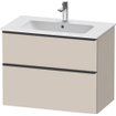 Duravit D-Neo wastafelonderkast 81x62.5x46.2cm 2 lades Taupe Mat SW641096