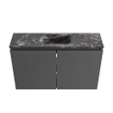 MONDIAZ TURE-DLUX 80cm toiletmeubel Dark Grey. EDEN wastafel Lava positie midden. Zonder kraangat. SW1103746
