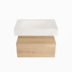 MONDIAZ ALAN - DLUX Badkamermeubelset - 70cm - onderkast - Washed Oak - 1 lade - vrijhangende wastafel - wasbak midden - 0 kraangaten - Ostra SW808917