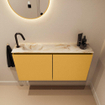 MONDIAZ TURE-DLUX 100cm toiletmeubel Ocher. EDEN wastafel Frappe positie links. Met 1 kraangat. SW1102871