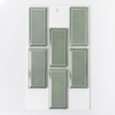 SAMPLE The Mosaic Factory Paris mozaiëktegel 4,5x9,5x0,65cm rechthoek geglazuurd porselein wand bekleding voor binnen en buiten vorstbestendig glanzend groen grijs SW862137