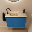 MONDIAZ TURE-DLUX 60cm toiletmeubel Jeans. EDEN wastafel Frappe positie links. Met 1 kraangat. SW1102797