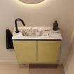 MONDIAZ TURE-DLUX 60cm toiletmeubel Oro. EDEN wastafel Glace positie links. Met 1 kraangat. SW1103407