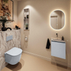 MONDIAZ TURE-DLUX 40cm toiletmeubel Clay. EDEN wastafel Glace positie midden. Zonder kraangat. SW1103258