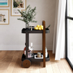 Umbra Bellwood serveertrolley 53x44x80cm Staal Zwart/walnoot SW719981