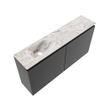 MONDIAZ TURE-DLUX 100cm toiletmeubel Dark Grey. EDEN wastafel Glace positie links. Zonder kraangat. SW1103270