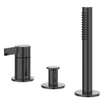 IVY Pact Badrandcombinatie - 3-weg - mengkraan - uittrekbare handdouche - zonder uitloop - Zwart chroom PVD SW1031197