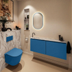 MONDIAZ TURE-DLUX 120cm toiletmeubel Jeans. EDEN wastafel Glace positie links. Met 1 kraangat. SW1103327