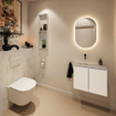 MONDIAZ TURE-DLUX 60cm toiletmeubel Talc. EDEN wastafel Opalo positie links. Zonder kraangat. SW1104144