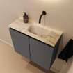 MONDIAZ TURE-DLUX 60cm toiletmeubel Dark Grey. EDEN wastafel Frappe positie rechts. Zonder kraangat. SW1102765