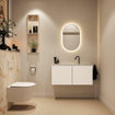 MONDIAZ TURE-DLUX 100cm toiletmeubel Talc. EDEN wastafel Frappe positie midden. Met 1 kraangat. SW1102598