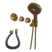 Brauer Gold carving inbouw - douchegarnituur - 3 carving knoppen - handdouche rond 3 standen - PVD - goud geborsteld SW715489