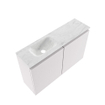 MONDIAZ TURE-DLUX 80cm toiletmeubel Cale. EDEN wastafel Opalo positie links. Met 1 kraangat. SW1104233