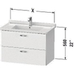 Duravit XBase Wastafelonderkast 80x46.8x56cm Standaard greep met softclose spaanplaat Grafiet Mat SW444471