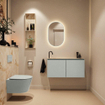 MONDIAZ TURE-DLUX 100cm toiletmeubel Greey. EDEN wastafel Frappe positie links. Met 1 kraangat. SW1102769