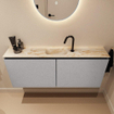 MONDIAZ TURE-DLUX 120cm toiletmeubel Plata. EDEN wastafel Frappe positie midden. Met 1 kraangat. SW1102937