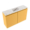 MONDIAZ TURE-DLUX 80cm toiletmeubel Ocher. EDEN wastafel Glace positie midden. Met 1 kraangat. SW1103396