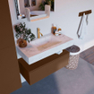 MONDIAZ ALAN - DLUX Badkamermeubelset - 90cm - onderkast - Rust - 1 lade - vrijhangende wastafel - wasbak midden - 1 kraangat - Opalo SW806638