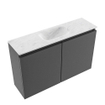 MONDIAZ TURE-DLUX 80cm toiletmeubel Dark Grey. EDEN wastafel Opalo positie midden. Zonder kraangat. SW1104273