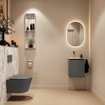 MONDIAZ TURE-DLUX 40cm toiletmeubel Dark Grey. EDEN wastafel Glace positie links. Zonder kraangat. SW1103225