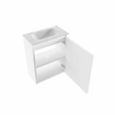 MONDIAZ TURE-DLUX 40cm toiletmeubel Talc. EDEN wastafel Opalo positie midden. Zonder kraangat. SW1104133