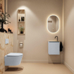 MONDIAZ TURE-DLUX 40cm toiletmeubel Clay. EDEN wastafel Frappe positie links. Met 1 kraangat. SW1102676