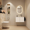 MONDIAZ TURE-DLUX 80cm toiletmeubel Talc. EDEN wastafel Frappe positie midden. Met 1 kraangat. SW1102592