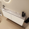 MONDIAZ TURE-DLUX 120cm toiletmeubel Talc. EDEN wastafel Glace positie links. Met 1 kraangat. SW1103100