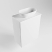 Mondiaz Fowy Toiletmeubel - 40x50x23cm - talc mat - 0 kraangaten - wasbak midden - 1 deur - solid surface - blad MDF - wasbak: wit SW760815