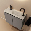 MONDIAZ TURE-DLUX 60cm toiletmeubel Smoke. EDEN wastafel Opalo positie rechts. Met 1 kraangat. SW1104687
